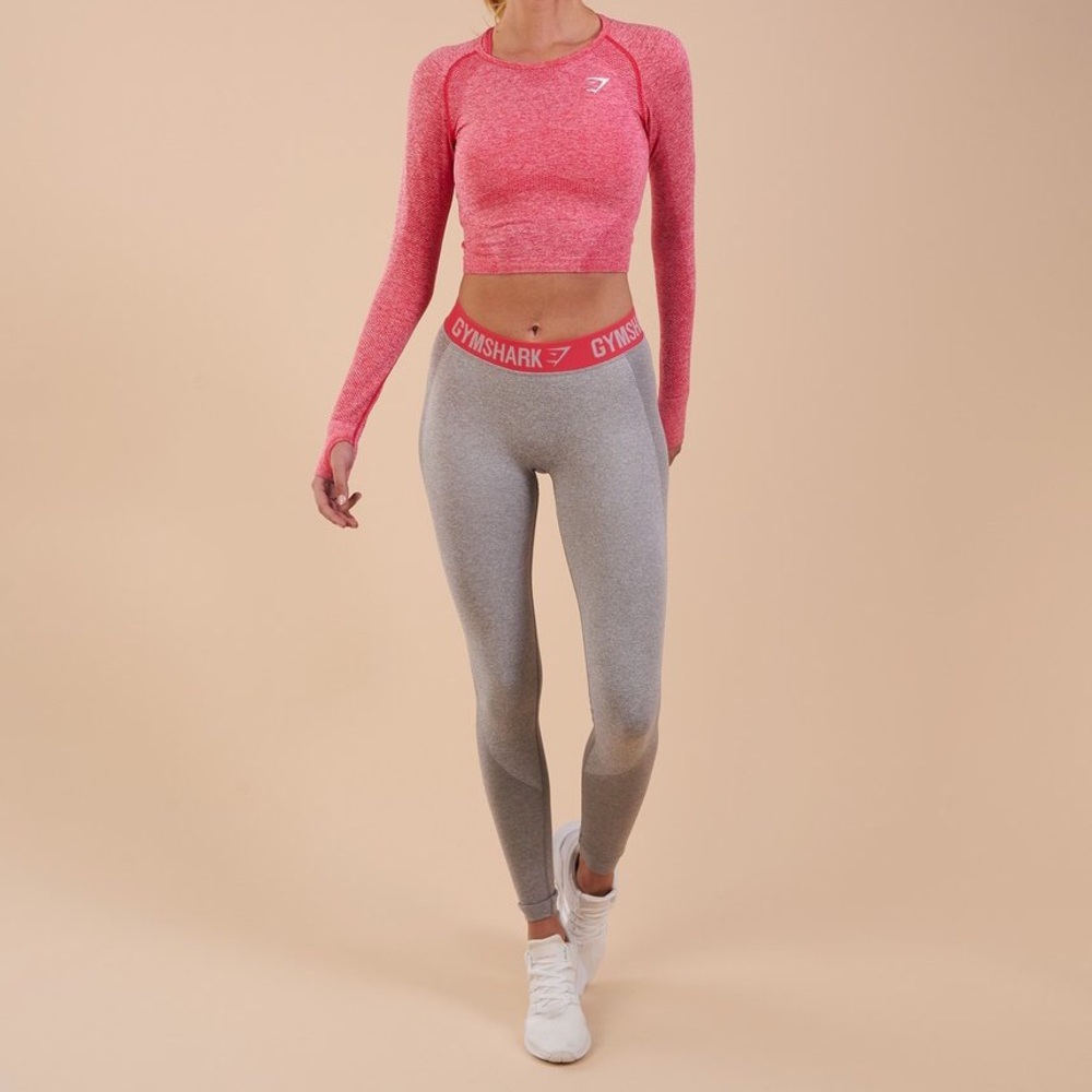 NWT Gymshark Flex • Light Grey Marl/Sherbet Pink